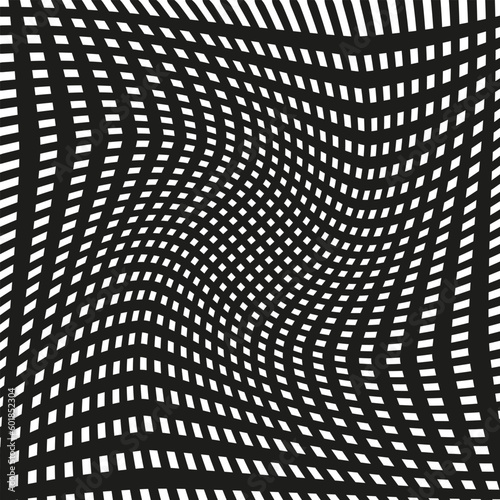 Vector abstract background in the form of a grid of alternating black and white lines