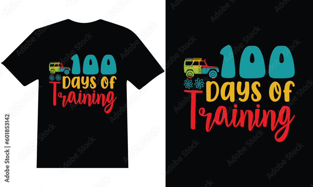 Naklejka premium 100 Days of School'' T-Shirt Design Vector.