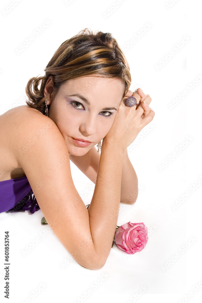 Portrait of fresh female isolated in white Portrait of fresh female isolated in white