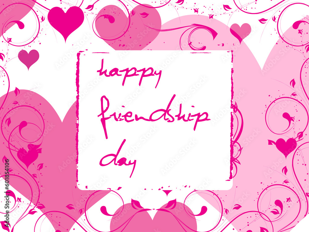 friendship day series with heart and floral, banner 26