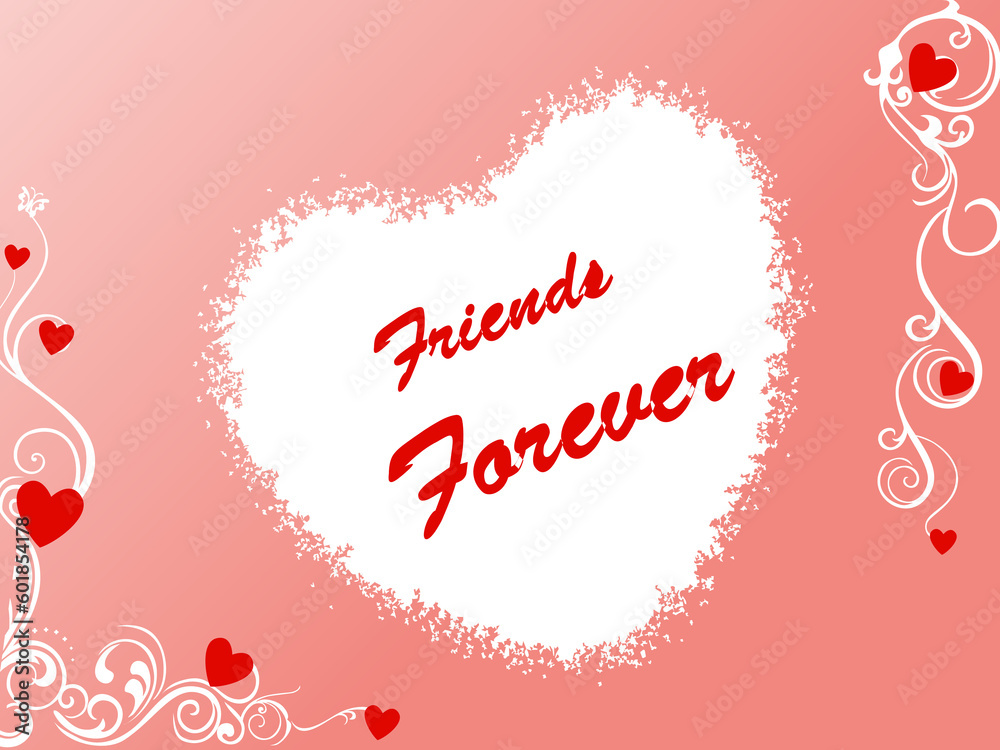 friendship day series with heart and floral, banner 9