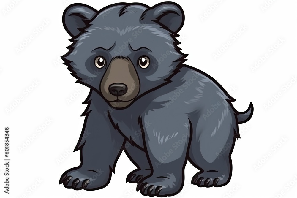 Fototapeta premium melancholic black bear with a sorrowful expression Generative AI
