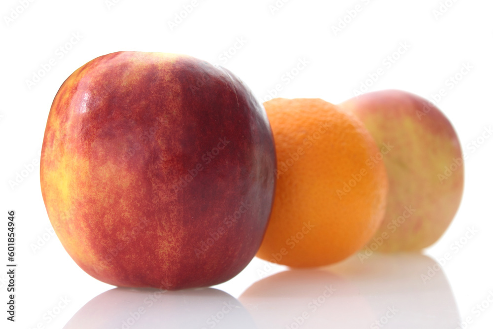 Apples and orange isolated on white Apples and orange isolated on white