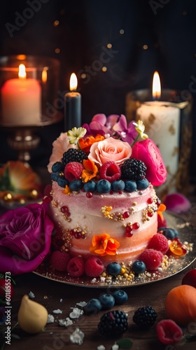 Beautiful Feminine Cake Bursting with Colors and Flavor