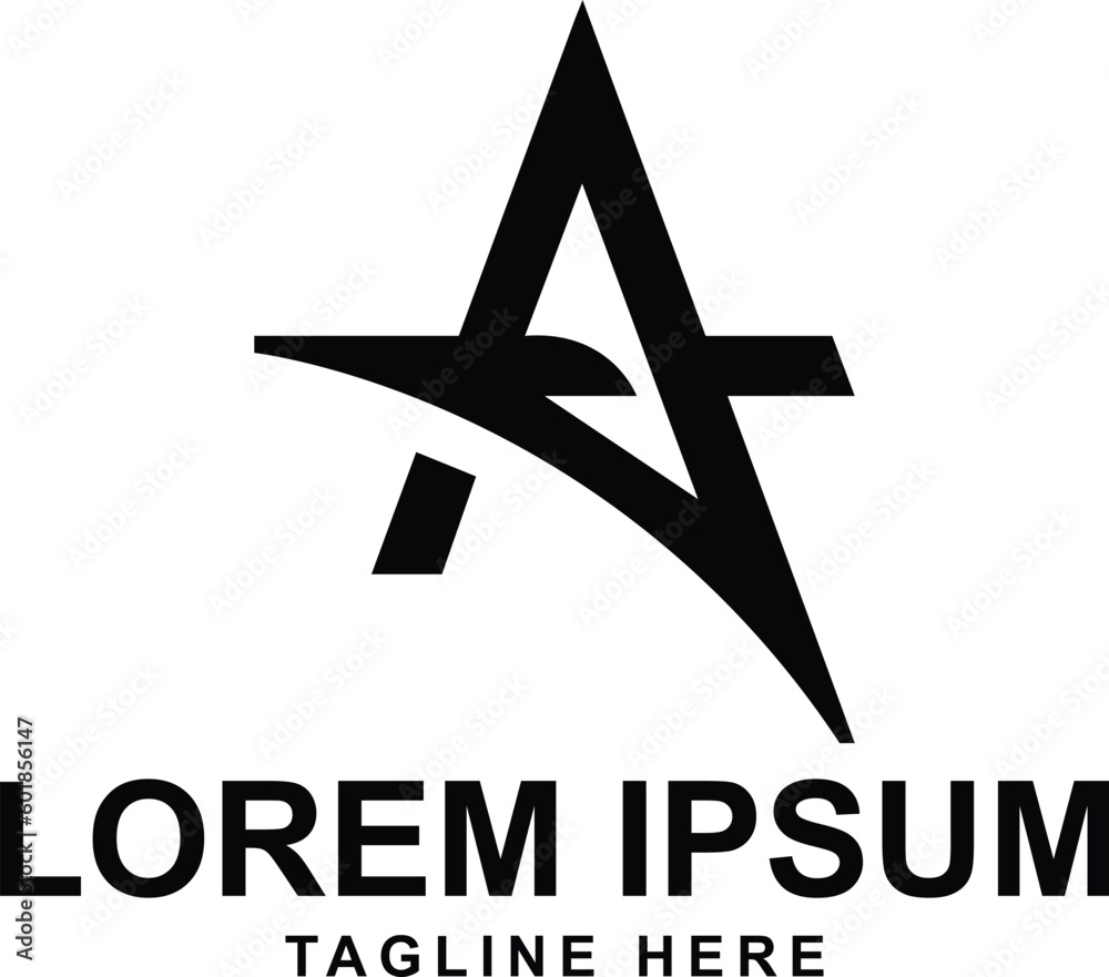 Fototapeta premium A letter a logo with a star and a letter a
