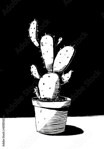 Cactus in Black and white (ID: 601856320)
