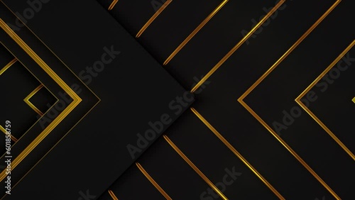 Gentle overlapping 4K Elegant Black Gold Background in a seamless loop.