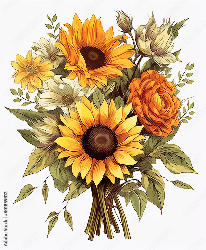 Girasoli Con Manico - Fiori Finti Decorativi Per Casa E Giardino