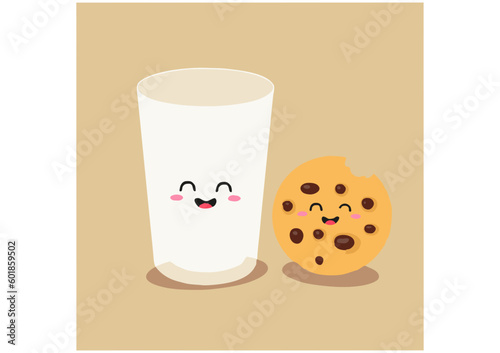 Milk and cookies: Best Illustration, cartooned of Buttermilk Biscuit Day. May 13 2023, Indonesia