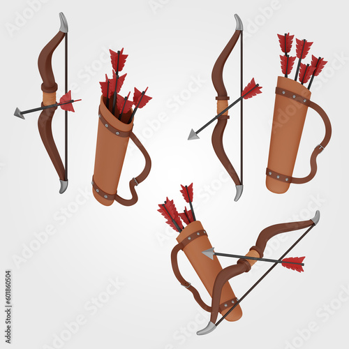 3d Bow with quiver