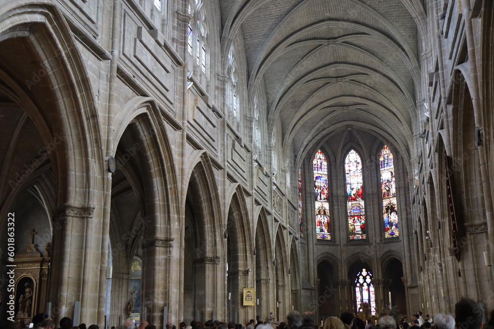 La cathédrale Saint Louis, de style gothique, ville de Blois, département du Loir et Cher, France