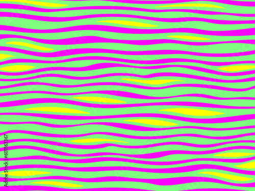 Vektorgrafik mit Wellenmuster in Neonfarben.