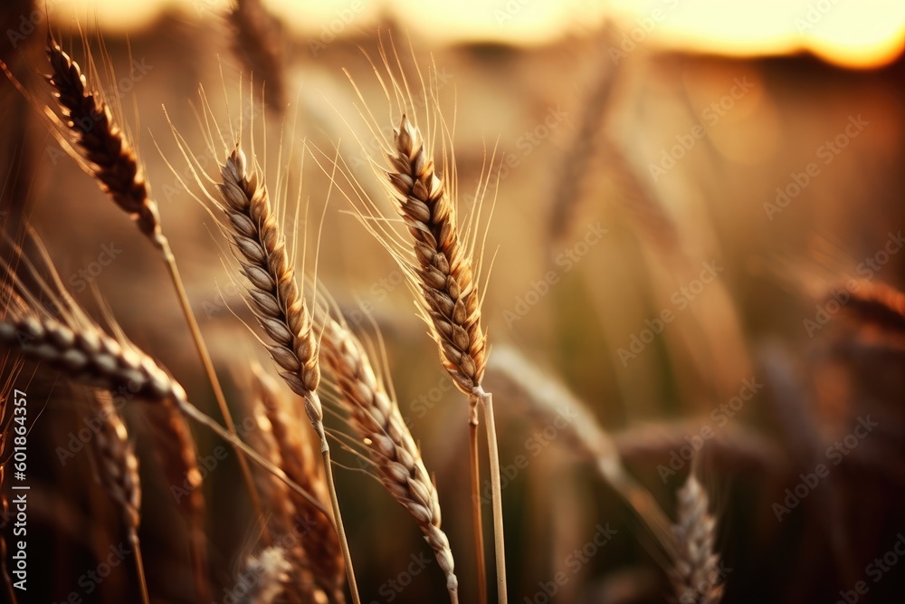 golden wheat field with ripe grains ready for harvest Generative AI
