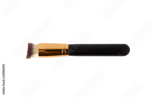 Cosmetic makeup brush isolated on white background.Blush, eyeshadow contour, foundation, concealer bronzer, angled brushes. makeup set. beauty concept.