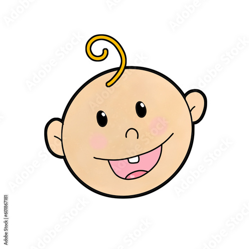 Happy Baby Face Drawing Cartoon