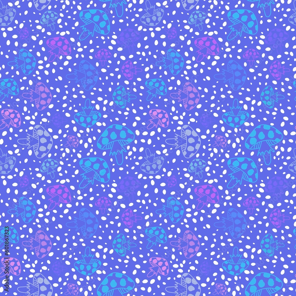 Summer cartoon seamless mushrooms pattern for wrapping paper and fabrics and linens and kids notebooks Summer cartoon seamless mushrooms pattern for wrapping paper and fabrics and linens and kids notebooks