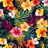 Seamless floral background. Created with Generative AI technology.