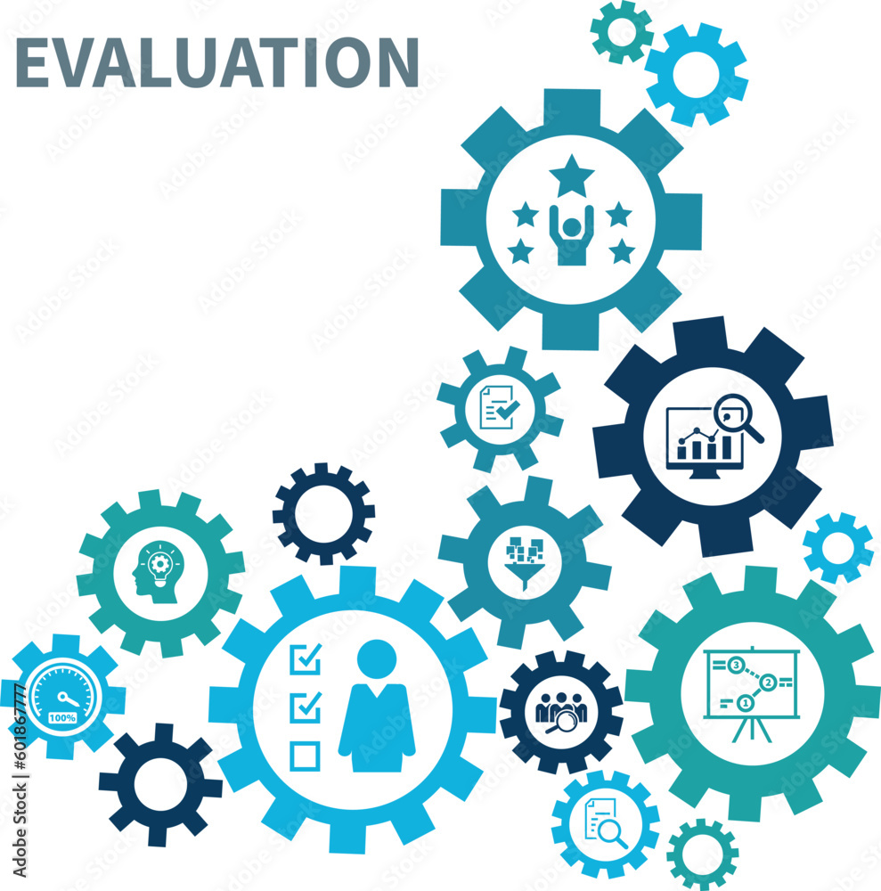 Banner evaluation concept. Assessment, Analysis, performance, improvement, results and feedback vector illustration concept. Banner evaluation concept. Assessment, Analysis, performance, improvement, results and feedback vector illustration concept.