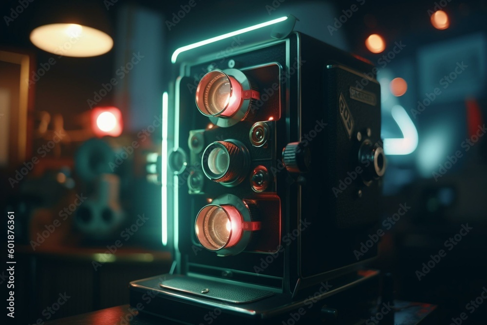 Naklejka premium Retro-hued, dynamic design for creative projects. Generative AI