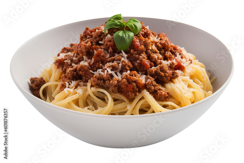 Bolognese in transparent background. Generative AI.