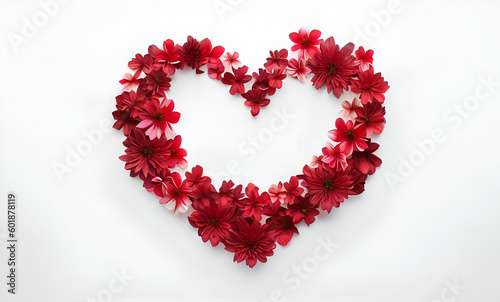 heart made of red rose petals