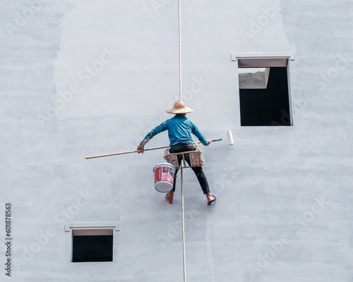 person climbing on a ladder