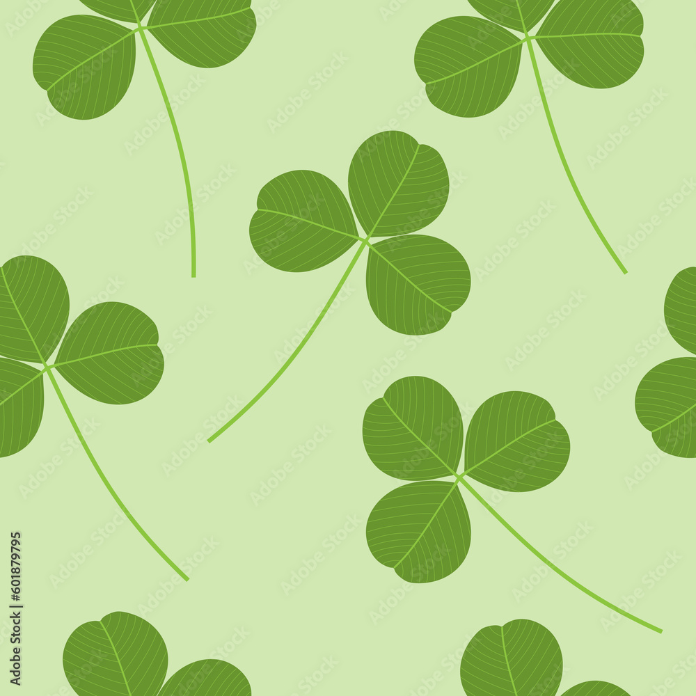 Obraz premium Seamless pattern with clover. Clover leaves on a green background.
