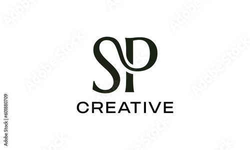 Creative initial letter sp or ps Linked Modern Logo Design Vector Icon Illustration.