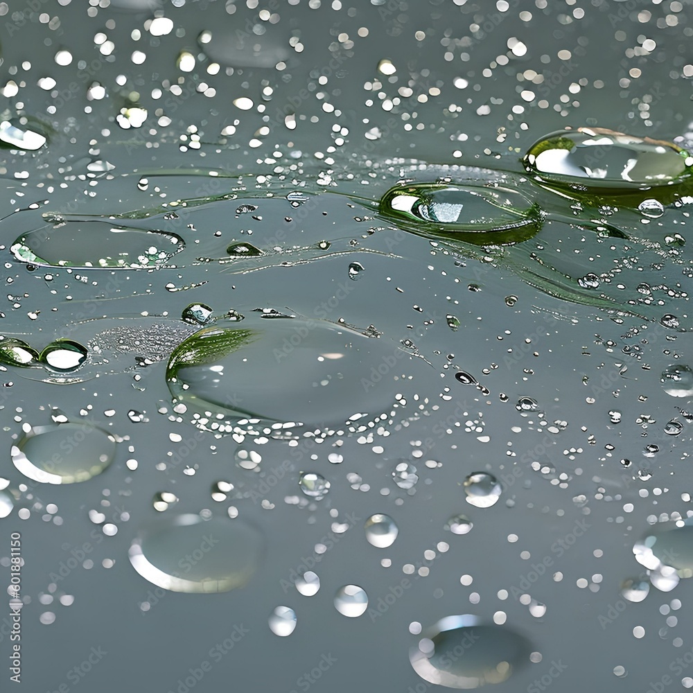 168 Water Droplets: A refreshing and organic background featuring water droplets in soft and pastel colors that create a natural and calming atmosphere2, Generative AI