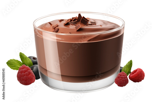 Chocolate mousse in transparent background. Generative AI. photo