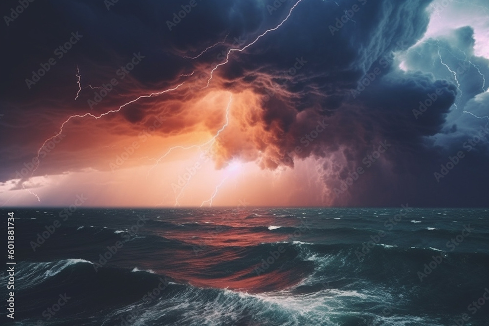 Fototapeta premium Storms And Hurricanes Ai Generative