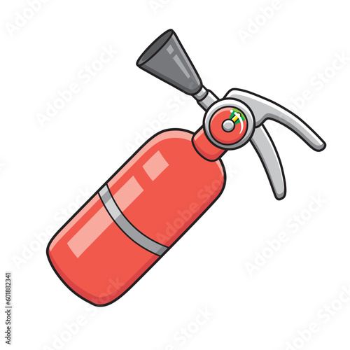 Red fire extinguisher isolated vector illustration
