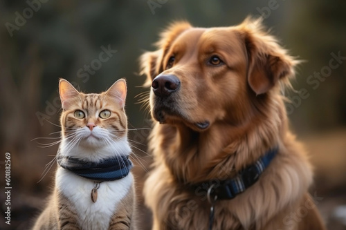 Cat and dog, friends