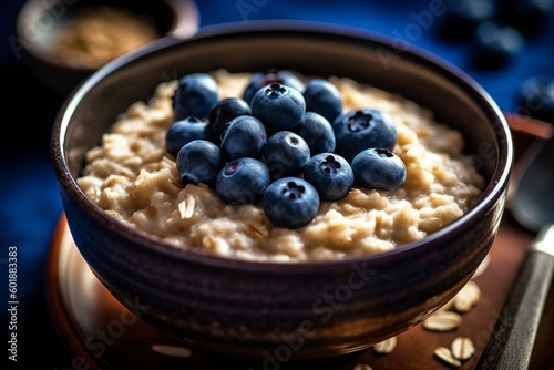 blueberries and oats, a great antioxidant combination. Ai generated.