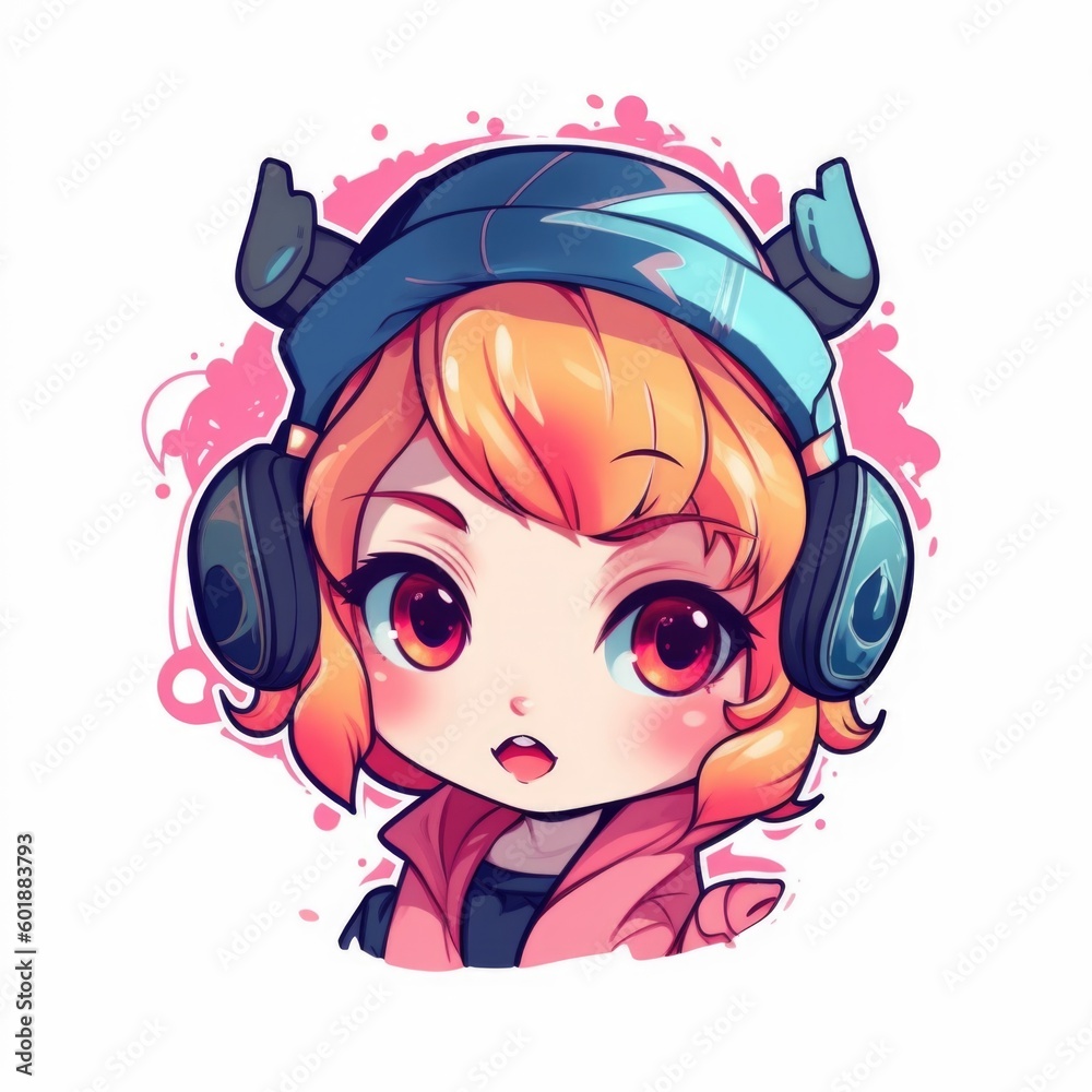 Esport style logo, human logo, kawai girl logo, sweet girl logo. Esport style logo, human logo, kawai girl logo, sweet girl logo.