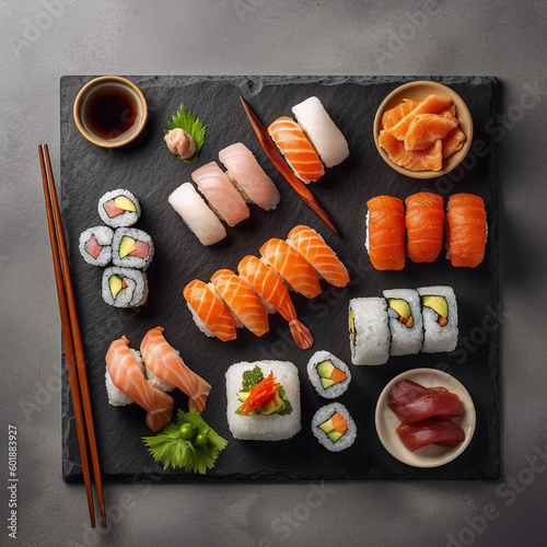 Sushi plater for the family ,generative ai