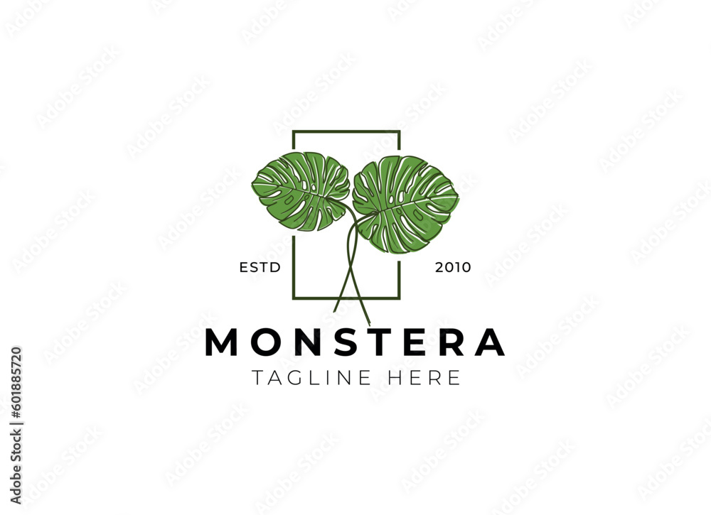 Fototapeta premium Monstera logo design symbol vector template