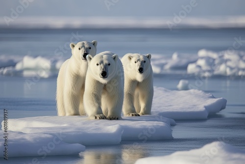 Polar bears in the Arctic.ai generated