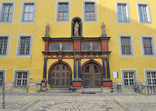 Historical Renaissance portal at the Heidecksburg castle in Rudolstadt, Germany photo