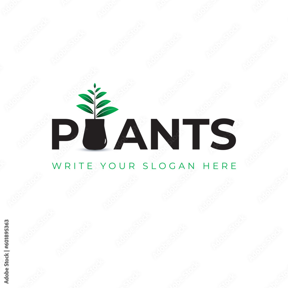 Plant concept logo design vector template. Plant concept logo design vector template.