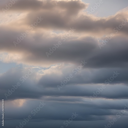 219 Cloudy Sky: A dreamy and ethereal background featuring cloudy sky in soft and muted colors that create a serene and tranquil atmosphere4, Generative AI