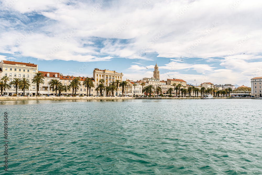 Seaside Cityscape view at Split City, Dalmatia, Croatia, in early Spring