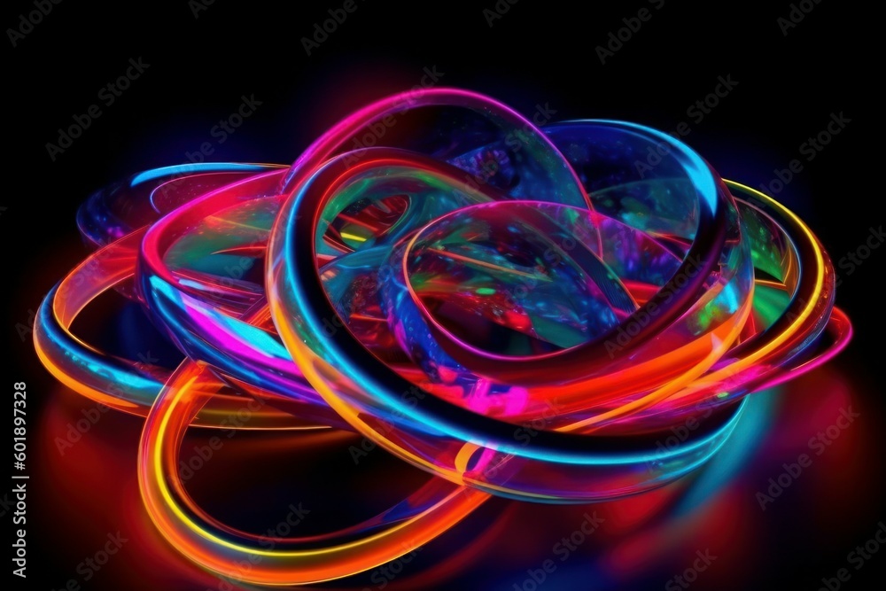 Spectrum neon lights abstract background. Futuristic back. AI generated, human enhanced Spectrum neon lights abstract background. Futuristic back. AI generated, human enhanced