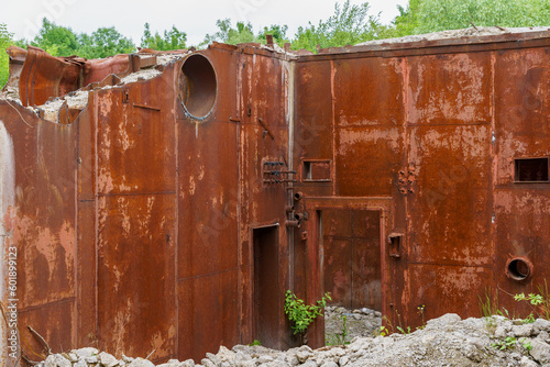 Abandoned secret nuclear bunker. Cold War command post, object 1180. Background photo