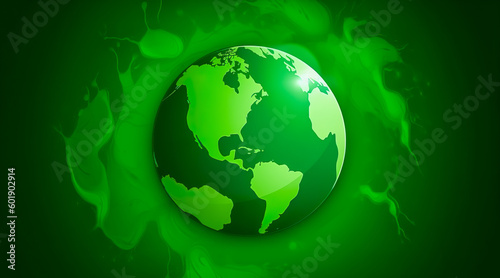 Green World Map. World Map Green Planet Earth Day or Environment day Concept. Generative AI