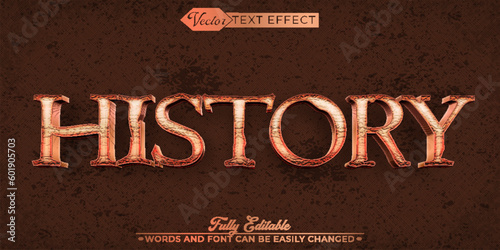 Worn Brown History Vector Editable Text Effect Template