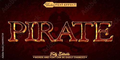 Worn Pirate Vector Editable Text Effect Template