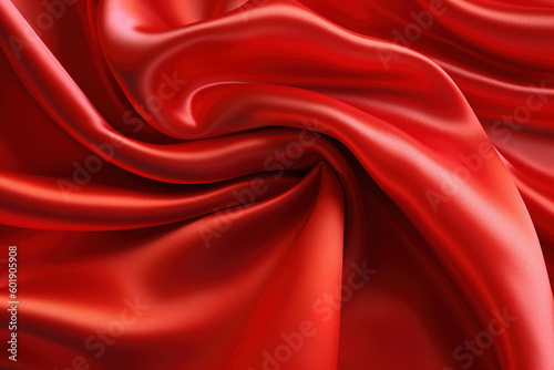Red silk background, Ai generated