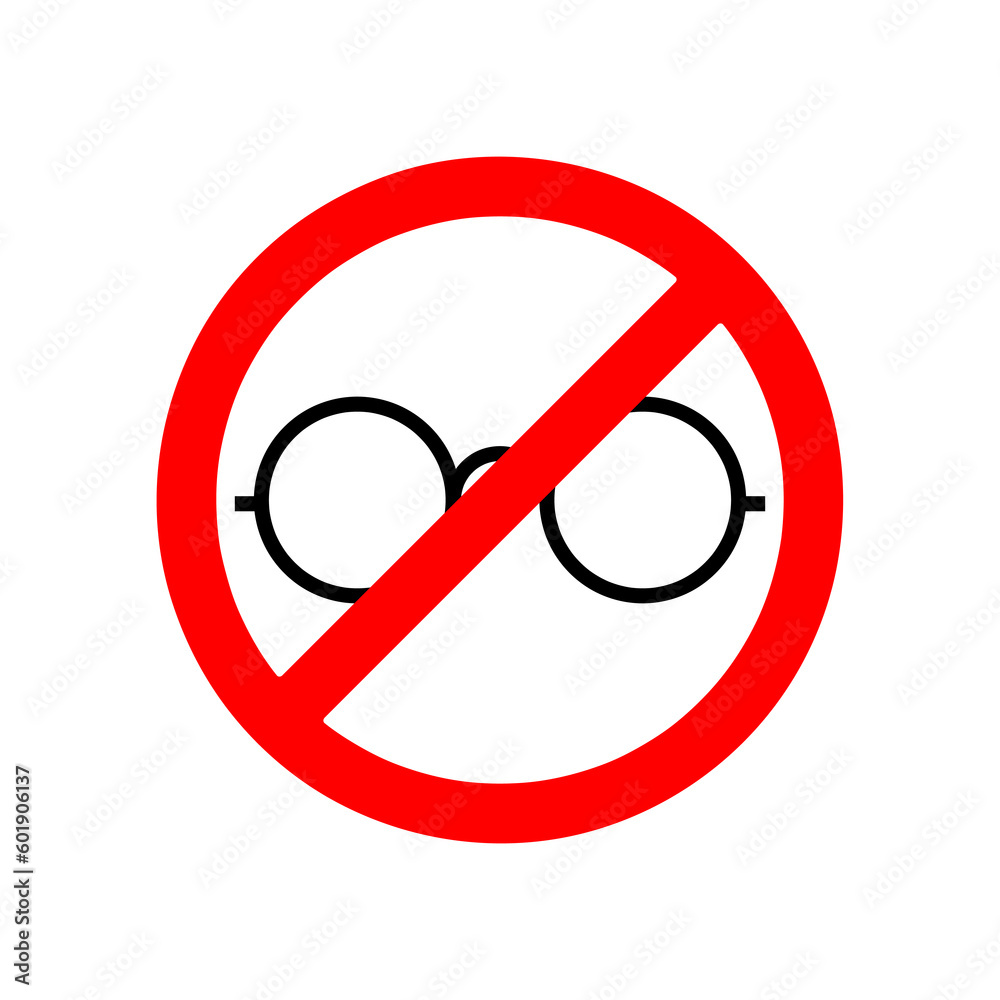 No glasses sign, vector No glasses icon illustration on white background..eps No glasses sign, vector No glasses icon illustration on white background..eps