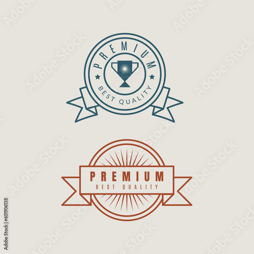 Wallpaper Mural Set of premium quality labels with retro vintage styled design. - Vector. Torontodigital.ca